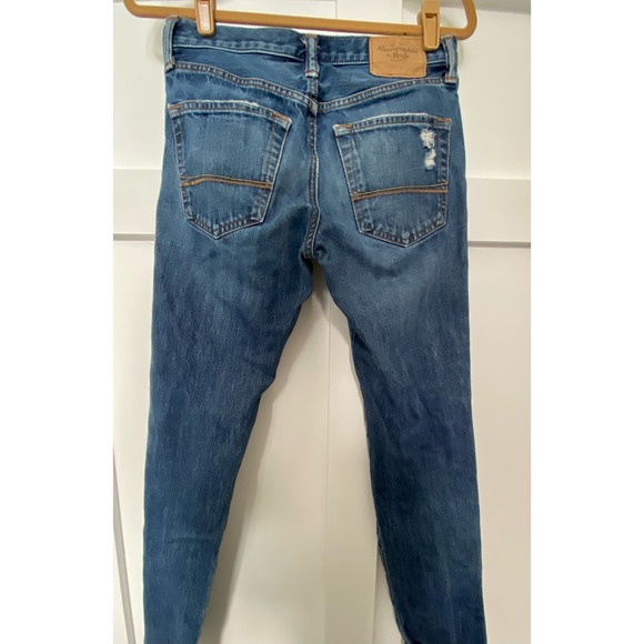 Abercrombie & Fitch Men's Distressed Blue Denim Jeans - Size 28 - Picture 7 of 8